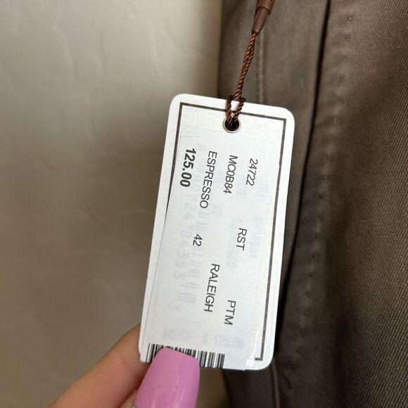 Peter Millar Pants Mens 42 Raleigh Performance In Espresso Brown Straight Leg - Picture 7 of 10